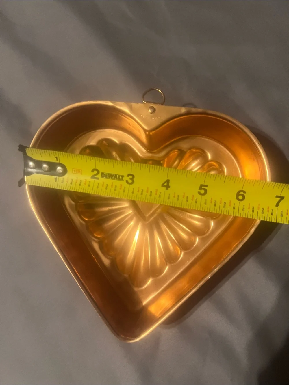Vintage Heart-Shaped Copper Wall Mold Jello cottage core granny